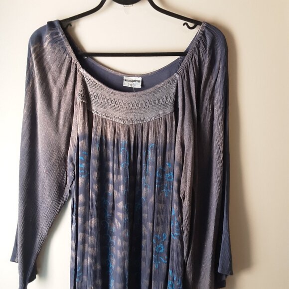 Shoreline New Blue Rayon Flowy Tunic Dress One Size - Picture 3 of 15